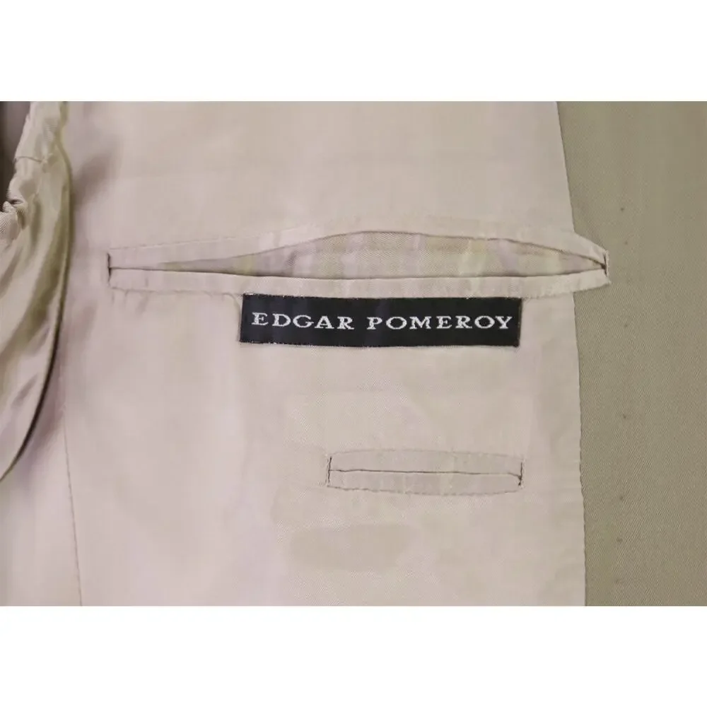 Edgar Pomeroy Bespoke Light Olive Wool Handmade Suit 38S